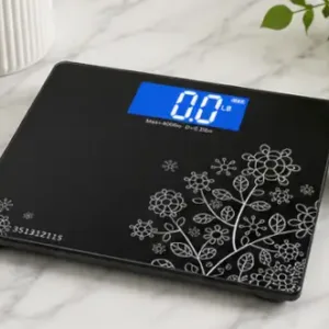 Digital Body Weight Machine – 180kg Electronic Weighing Scale with Tempered Glass Platform & LCD Display ( black, OS )