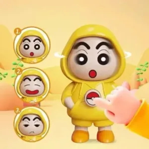 Shinchan 3D Face Changing Cartoon Keychain with 3 Expressions ABS Action Figure Key Ring for Keys Bags Backpack (Yellow) ( default, OS )