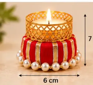 Arooman Red Metal Tealight Candle Holders for Home Décor – Set of 4 ( default, OS )
